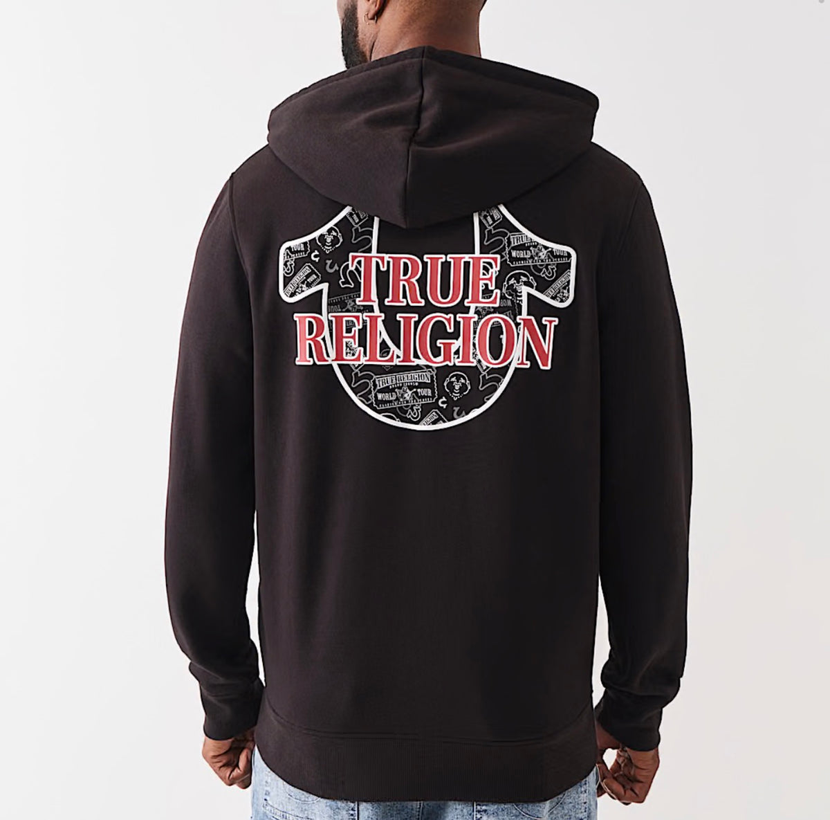 True Horseshoe Filled Allover Print Zip Hoodie
