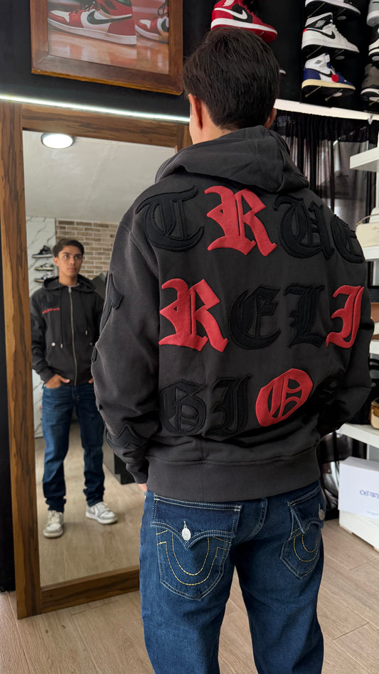 True Tossed Logo Zip Hoodie