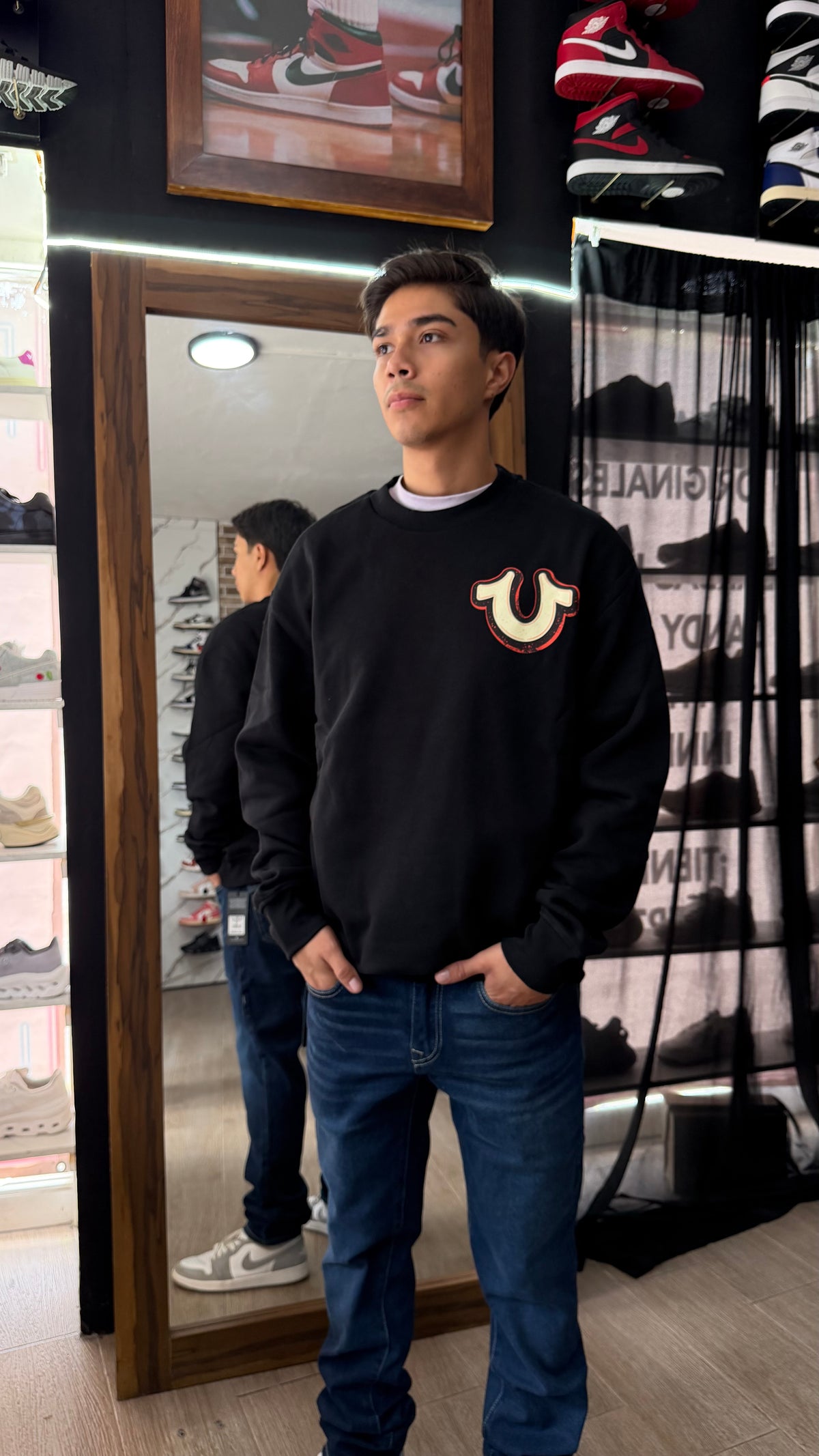 True Graffiti Fleece Crewneck Sweatshirt Model