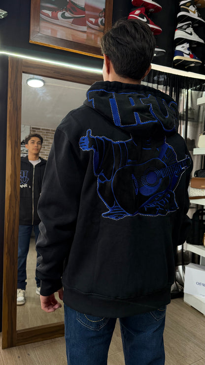 True Velour Logo Zip Hoodie