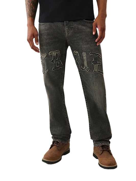 True Ricky Logo Appliqué Straight Jean