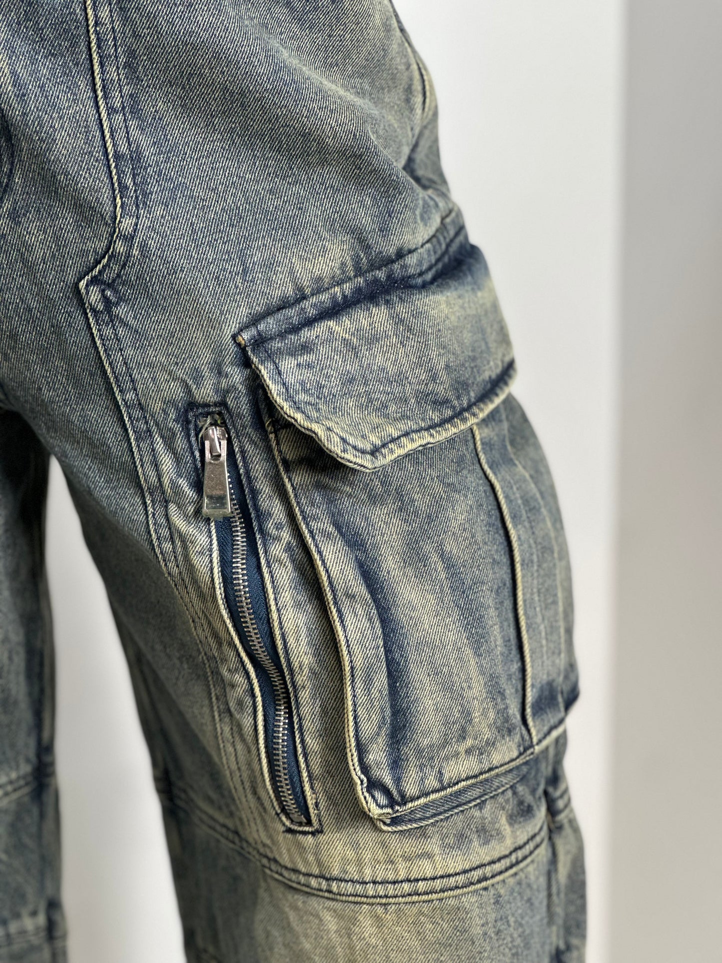 Pantalón cargo mezclilla premium