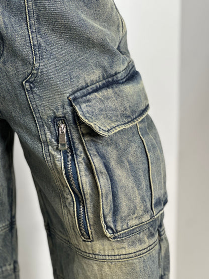 Pantalón cargo mezclilla premium