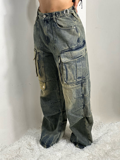 Pantalón cargo mezclilla premium