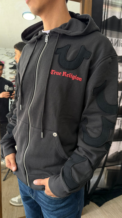 True Tossed Logo Zip Hoodie