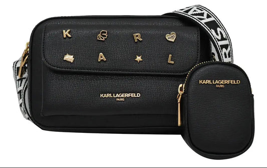 Karl Lagerfeld “Maybelle Crossbody / Camera Bag con pins”