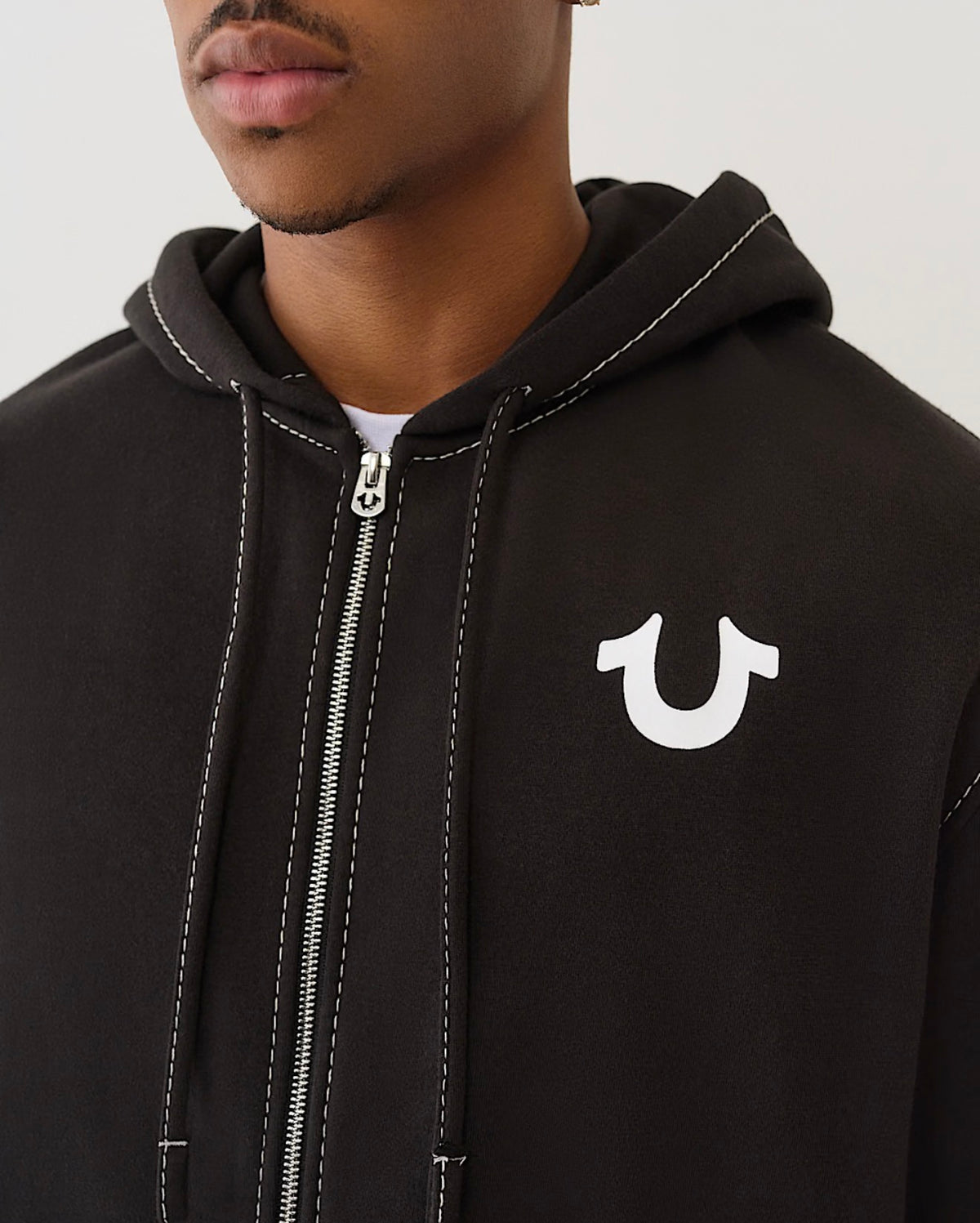 True Big T Logo Zip Hoodie
