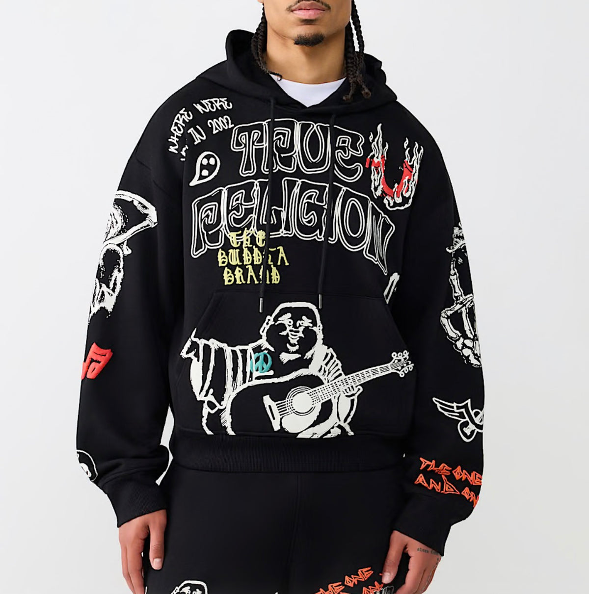 True Sketched Logo Boxy Hoodie
Model