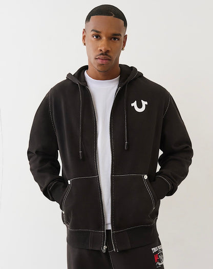 True Big T Logo Zip Hoodie