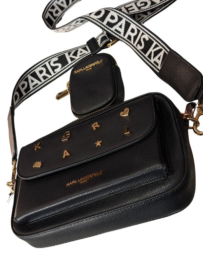 Karl Lagerfeld “Maybelle Crossbody / Camera Bag con pins”